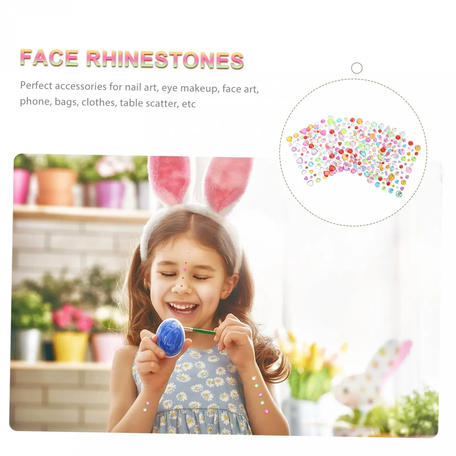 12 листов самоклеящихся наклеек со стразами для глаз и лица, для макияжа и рукоделия, для фестивалей и вечеринок, фото №2
