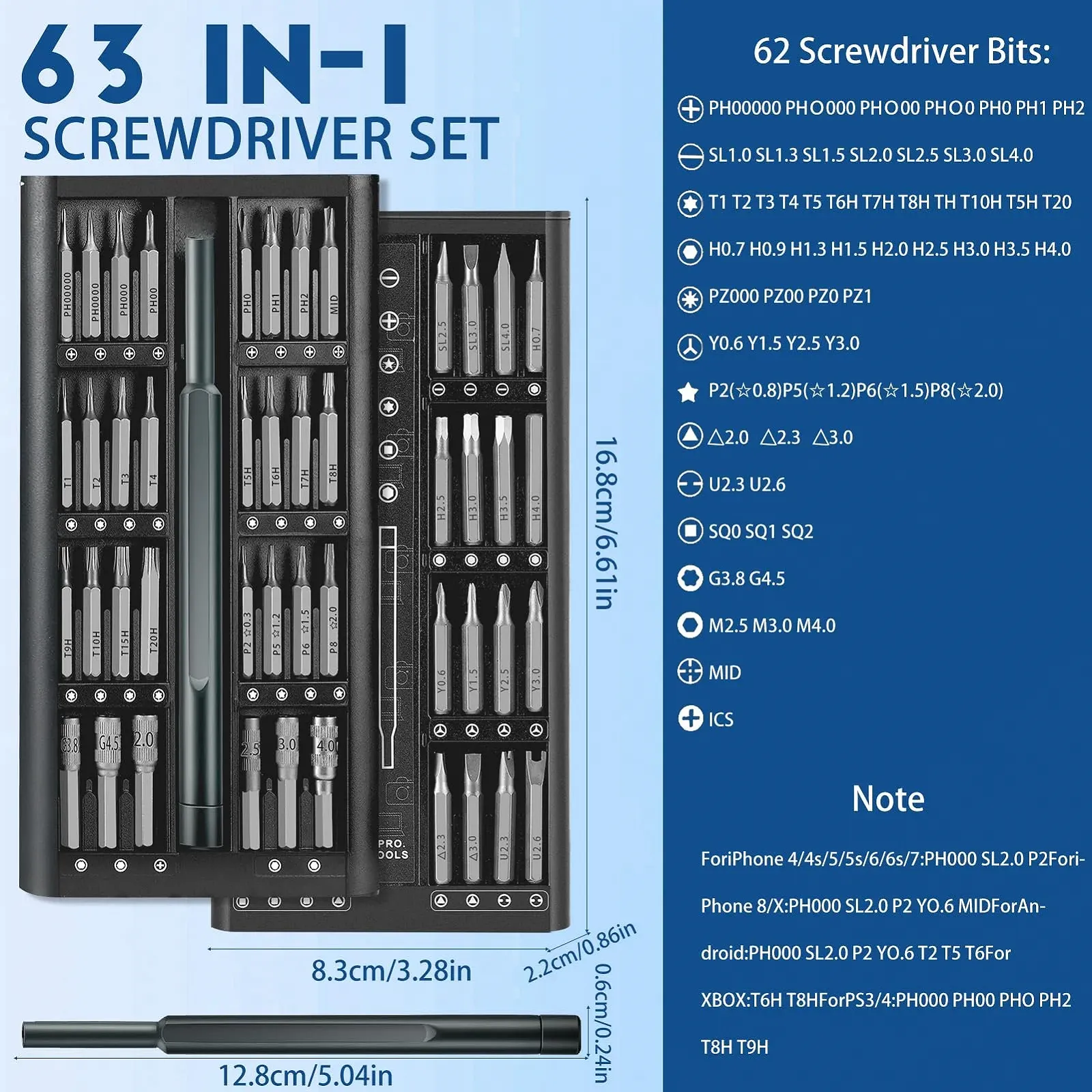 Електрична прецизійна викрутка 63-в-1 для електроніки та ноутбуків, фото №2