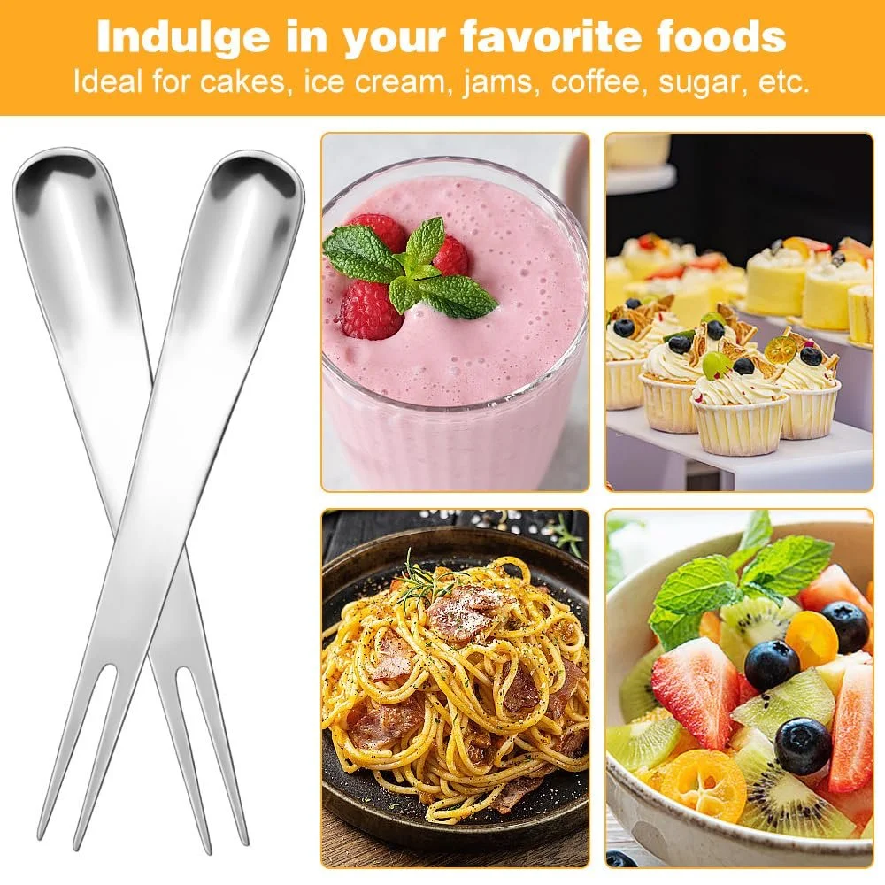 Ложка-вилка 2-в-1 12 см Нержавеющая сталь, фото №6