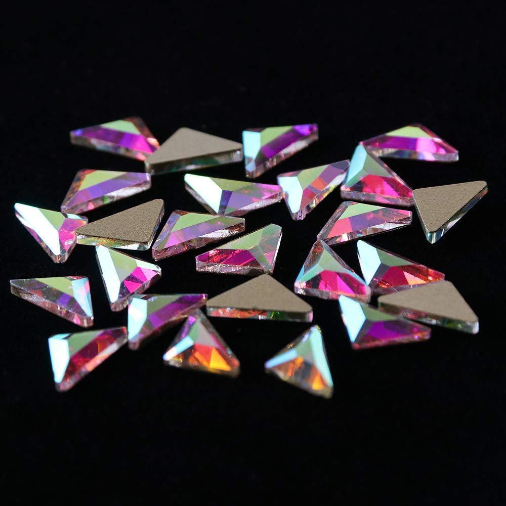 Украшения для ногтей Микс AB Rainbow Треугольник Ромб Диамант Плоский Черный 60 шт., фото №6