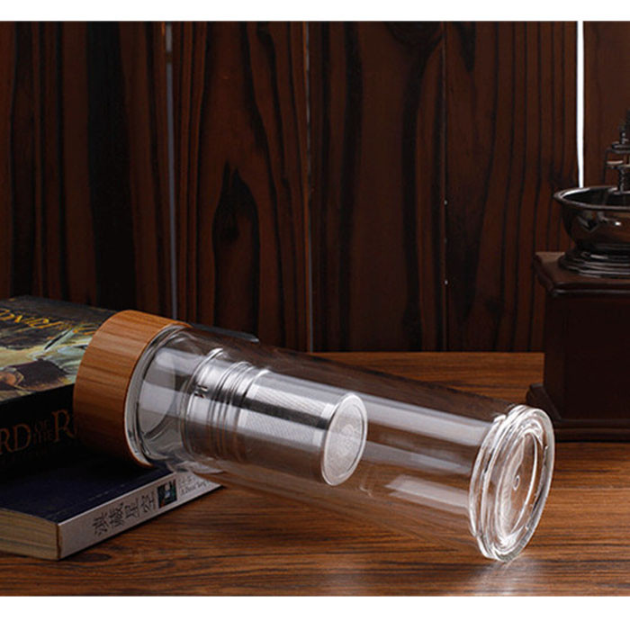 Скляна термо пляшка Detox з подвійними стінами, фото №6