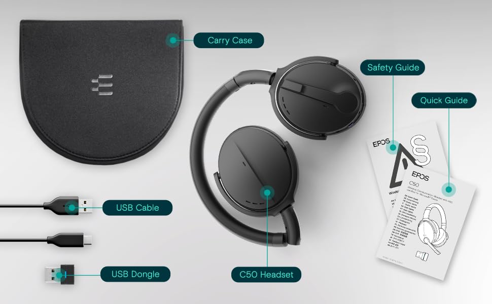 Гарнітура EPOS C50 Advanced шумопоглинання Bluetooth 5.0, фото №4