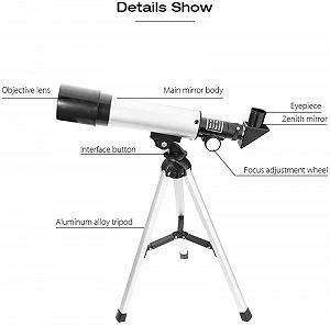 Телескоп WOWCSXWC Астрономічний Рефракторний Телескоп Пейзажний Об'єктив з Триножкою Прозорий і Портативний synthetic.ua - Фото 1