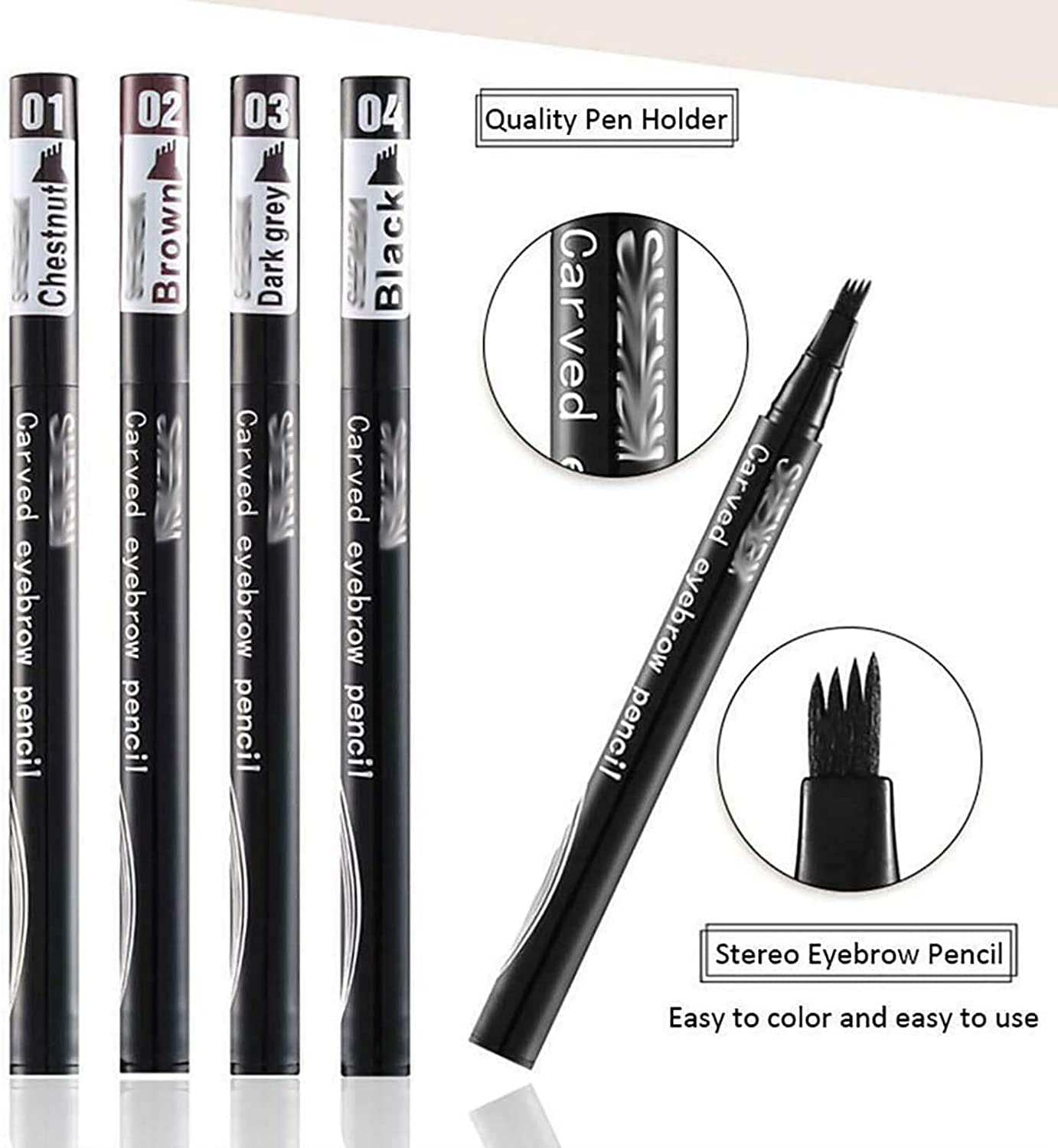 Олівець для брів Tattoo 4 Fork Waterproof Ink Pen Dark Grey, фото №6