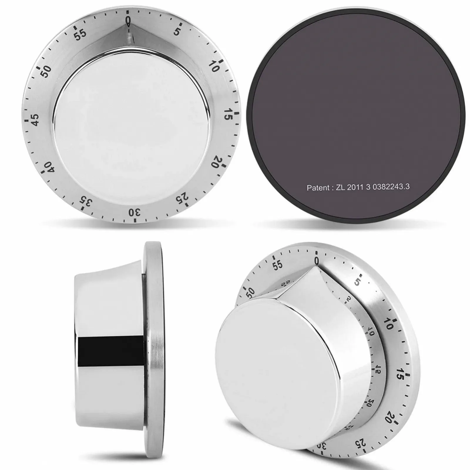 Таймер кухонный механический магнитный Stainless Steel 60 минут Silver, фото №8