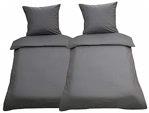 Постільна білизна Leonado Vicenti 135 x 200 см Набір з 4 предметів Renforcé 100% бавовна Однотонна з блискавкою - Фото 1