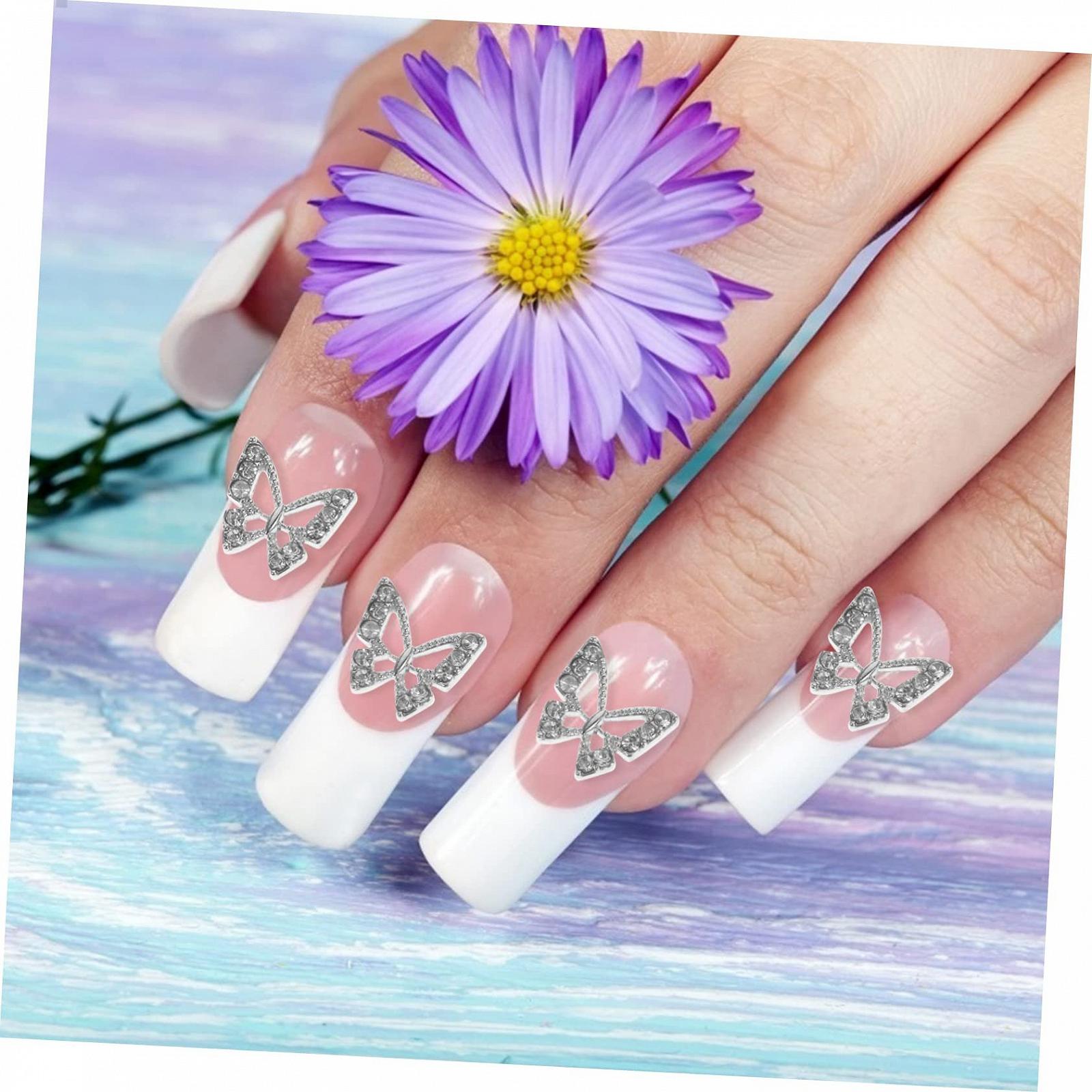 Украшения для ногтей Бабочки со стразами 40 шт. для маникюра, блестящие украшения для искусства и рукоделия для особых случаев, фото №6