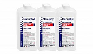 Крем Manuphyl Интенсивное восстановление для очень сухой и поврежденной кожи рук - с низким содержанием жира, с легким ароматом, обогащенный глицерином и протеинами пшеницы - бутылка 1 литр - Фото 1