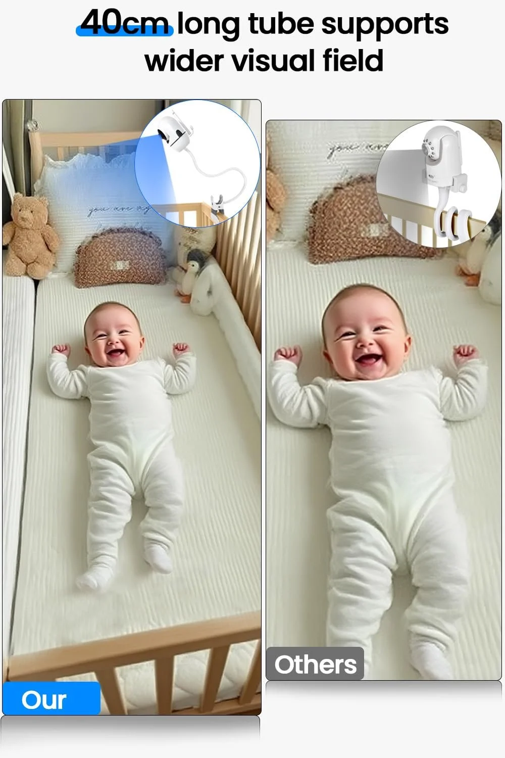 Тримач для відеоняні Baby Monitor Holder для Hello Baby HB6550 / HB65 / HB6560 / HB6340 / HB6339 1/4 дюйма, фото №6