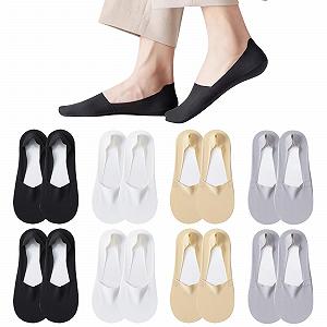 Женские носки-балетки, 8 пар, Невидимые носки, Нескользящие носки с силиконовой подушечкой, 36-41, разноцветные, One size fits all - Фото 1