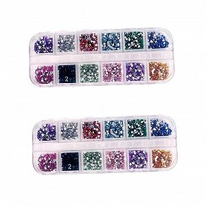 Стразы для ногтей Healvian 2 коробки, 12 шт. - Фото 1
