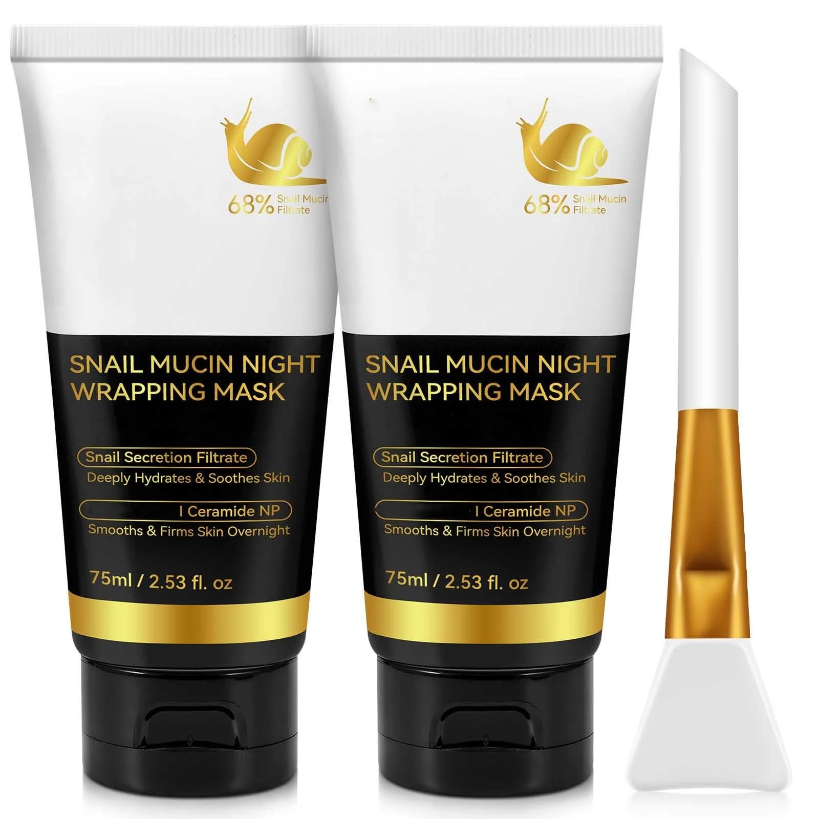 Маска для обличчя Нічна з муцином равлика Anti-Ageing, 2 шт, фото №1