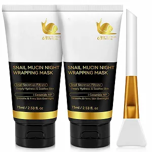 Маска для лица Ночная с муцином улитки Anti-Ageing Collagen для увлажнения, против морщин, для обновления кожи, 2 шт - Фото 1