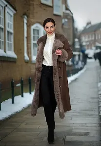 Пальто зі шкіри ягняти Hollert Toscana Inna synthetic.ua - Фото 1