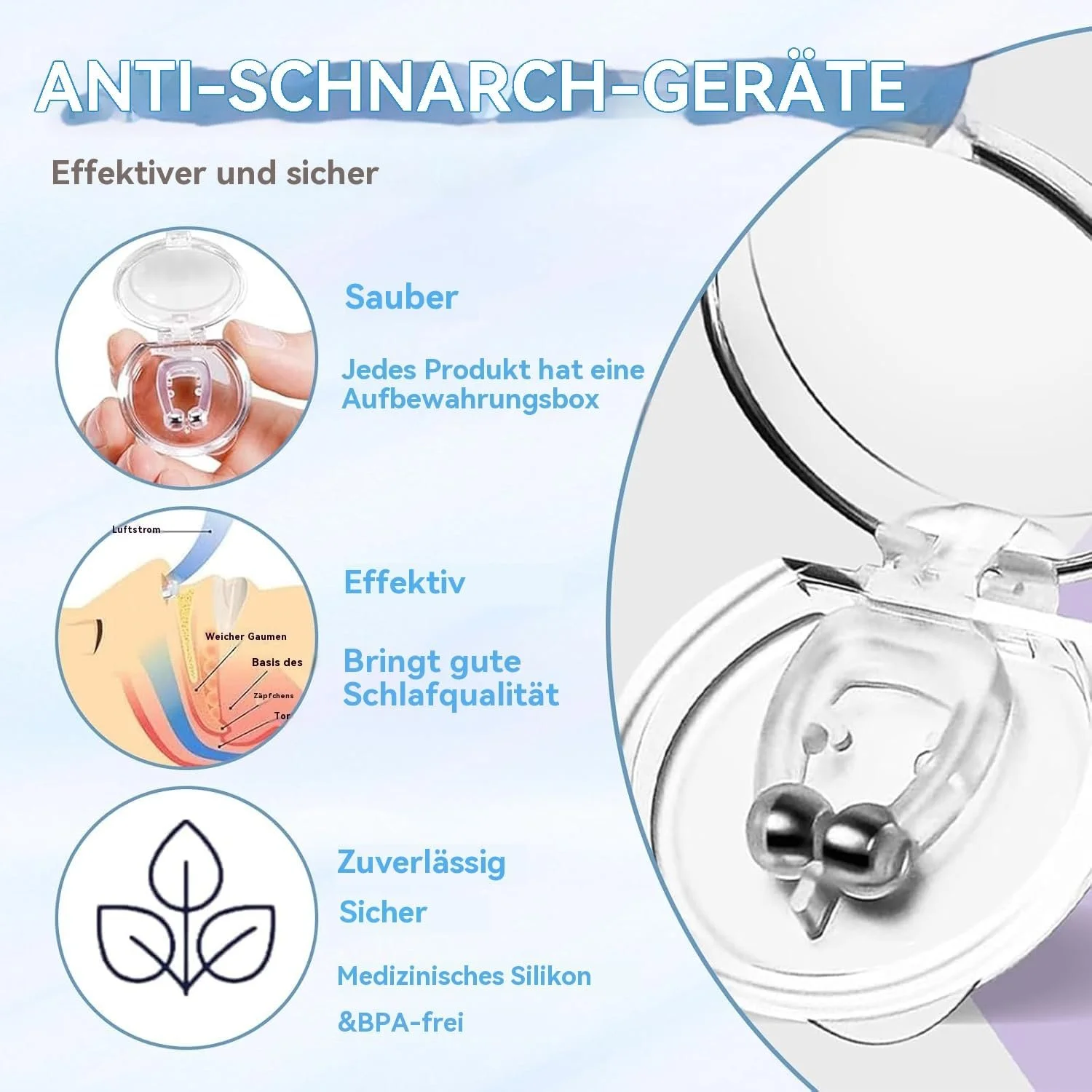 Клипсы против храпа 8 шт. Стопер против храпа Носовой расширитель, фото №4