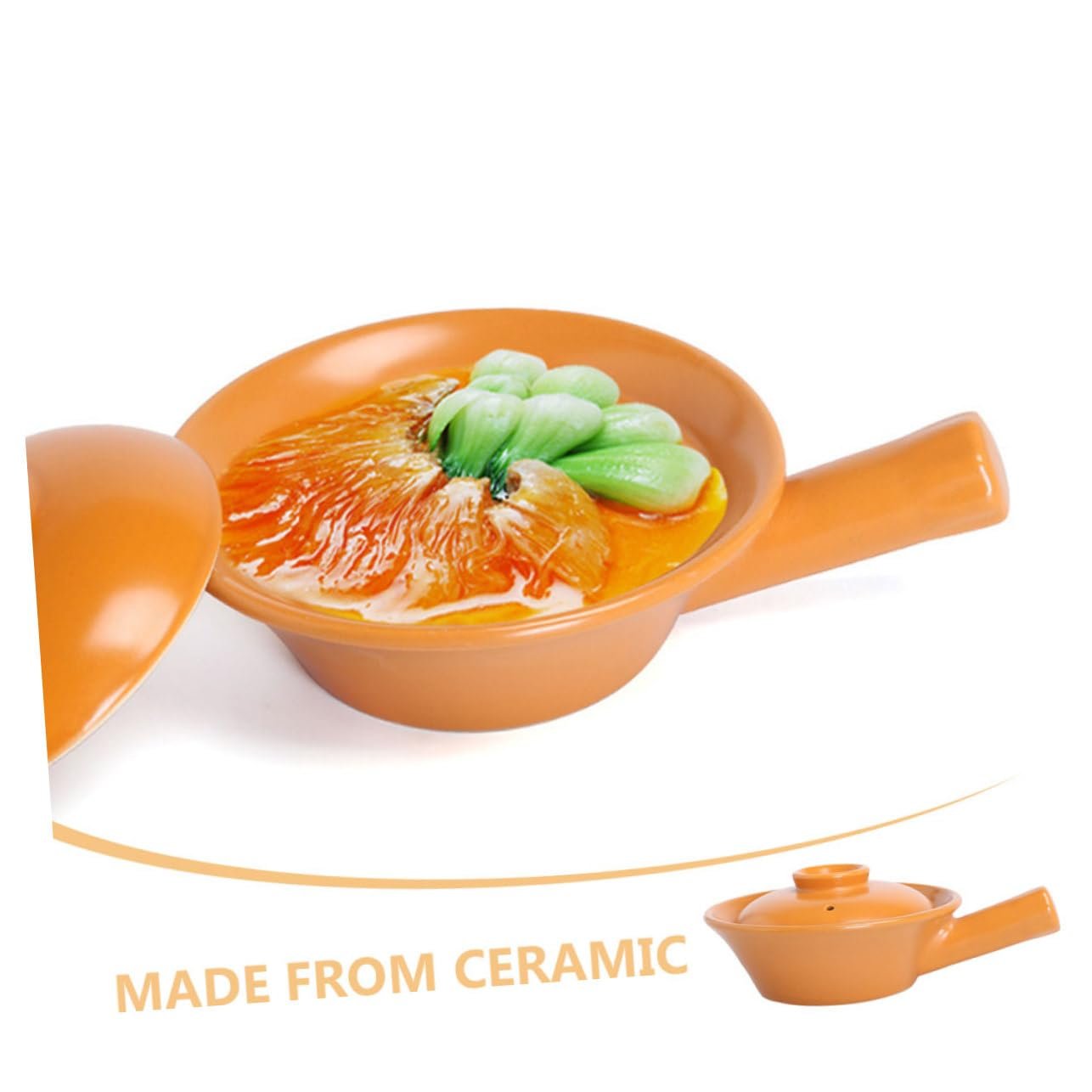 Кастрюля керамическая Gatuida жаропрочная с ручкой для газовой плиты и открытого огня, фото №3