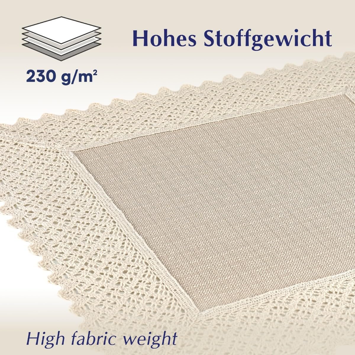 Скатертина Linen Look Мереживо 230 г/м² Щільна, фото №6