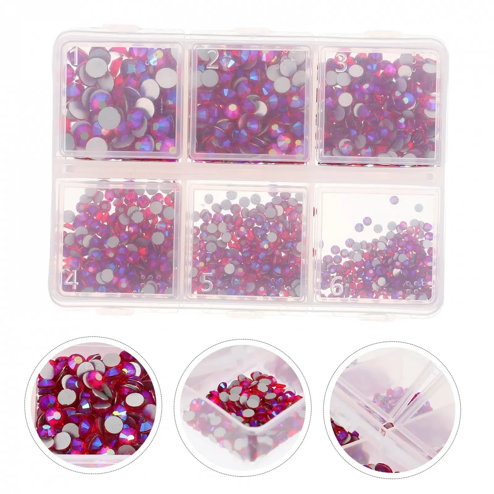 Стразы для ногтей FRCOLOR Плоские стразы для маникюра Блестящие аксессуары для ногтей Декоративные подвески для ногтей для начинающих и профессионалов, 5 коробок, фото №9