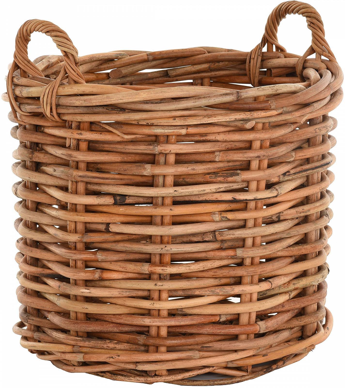 Кошик для рослин XXL Натуральний ротанг Круглий із ручками Medium, фото №1 Кошик для рослин XXL Натуральний ротанг Круглий із ручками Medium, фото №1