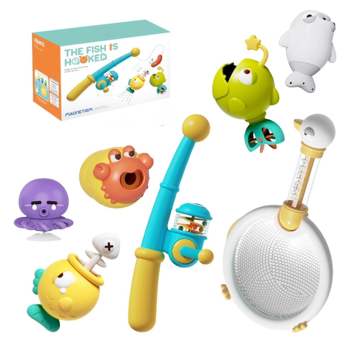 Игра для ванны Рыбалка 8 предметов, Магнитная, фото №6