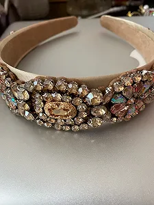 Обруч Елегантний Жіночий Brillabenny Золотий Шампань synthetic.ua - Фото 1