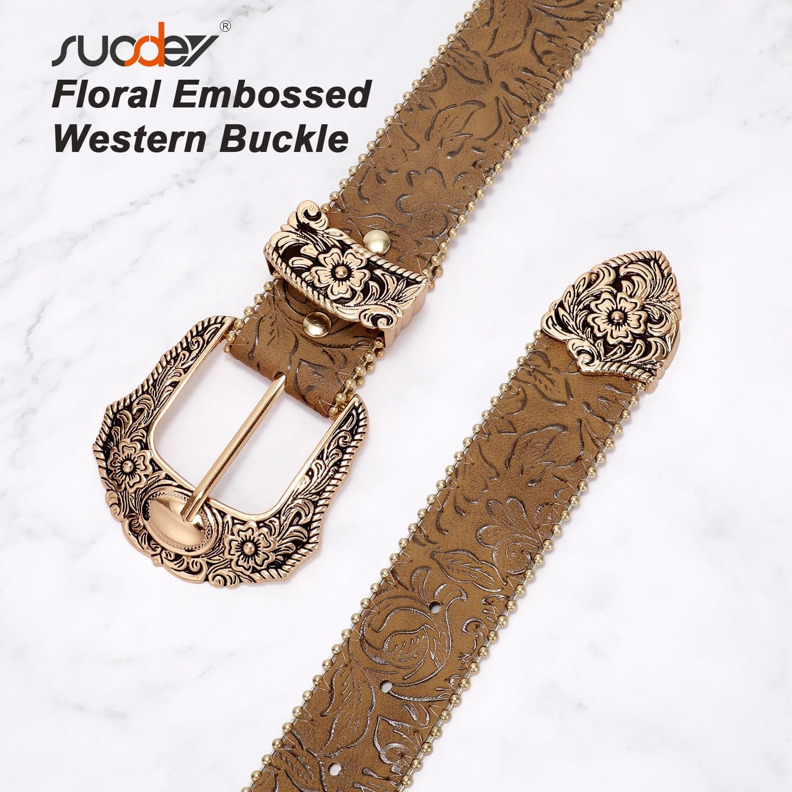 Ремінь Жіночий SUOSDEY Western Шкіряний Коричневий, фото №1