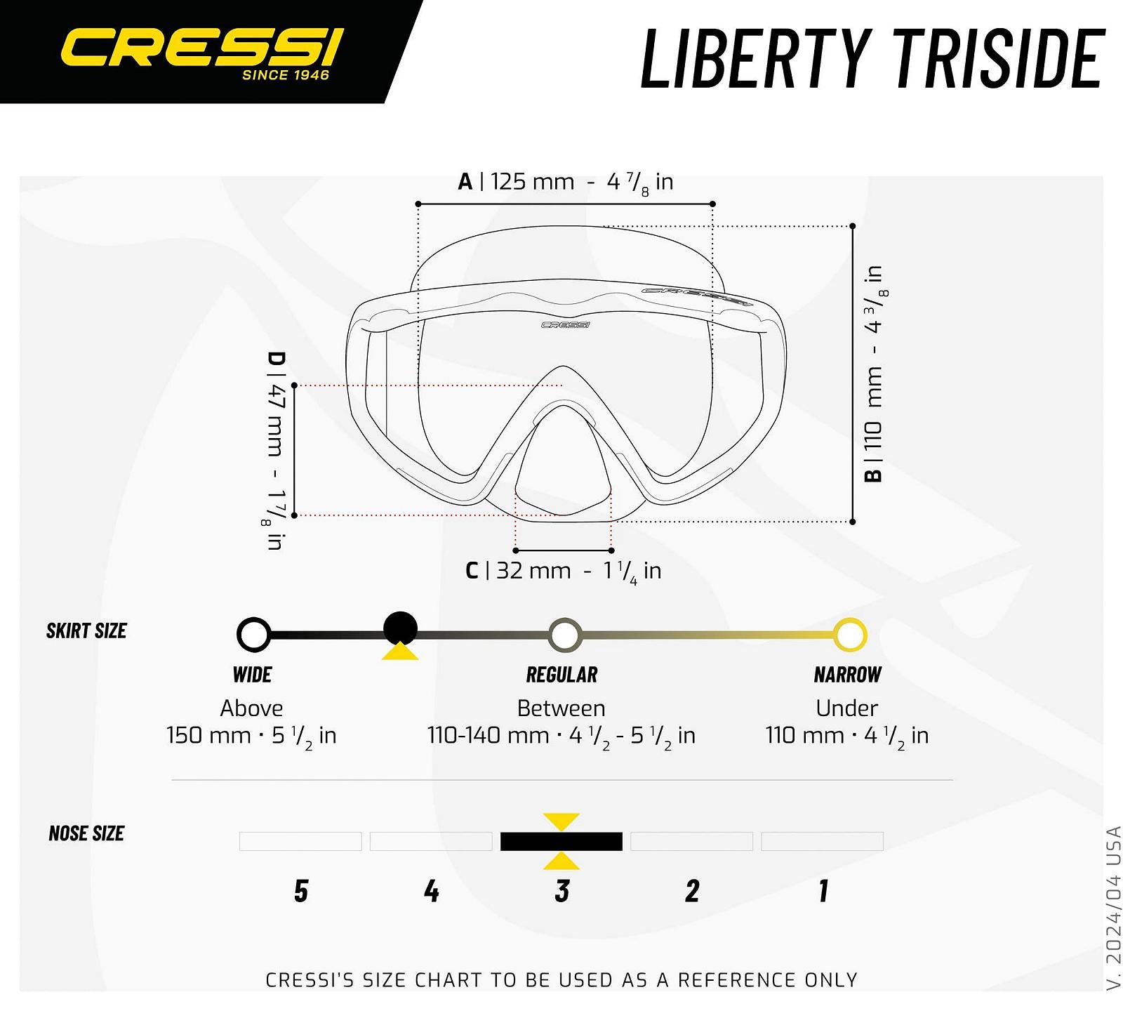 Маска Cressi Liberty для дайвинга, фридайвинга и сноркелинга - версия с двумя / тремя линзами, фото №7