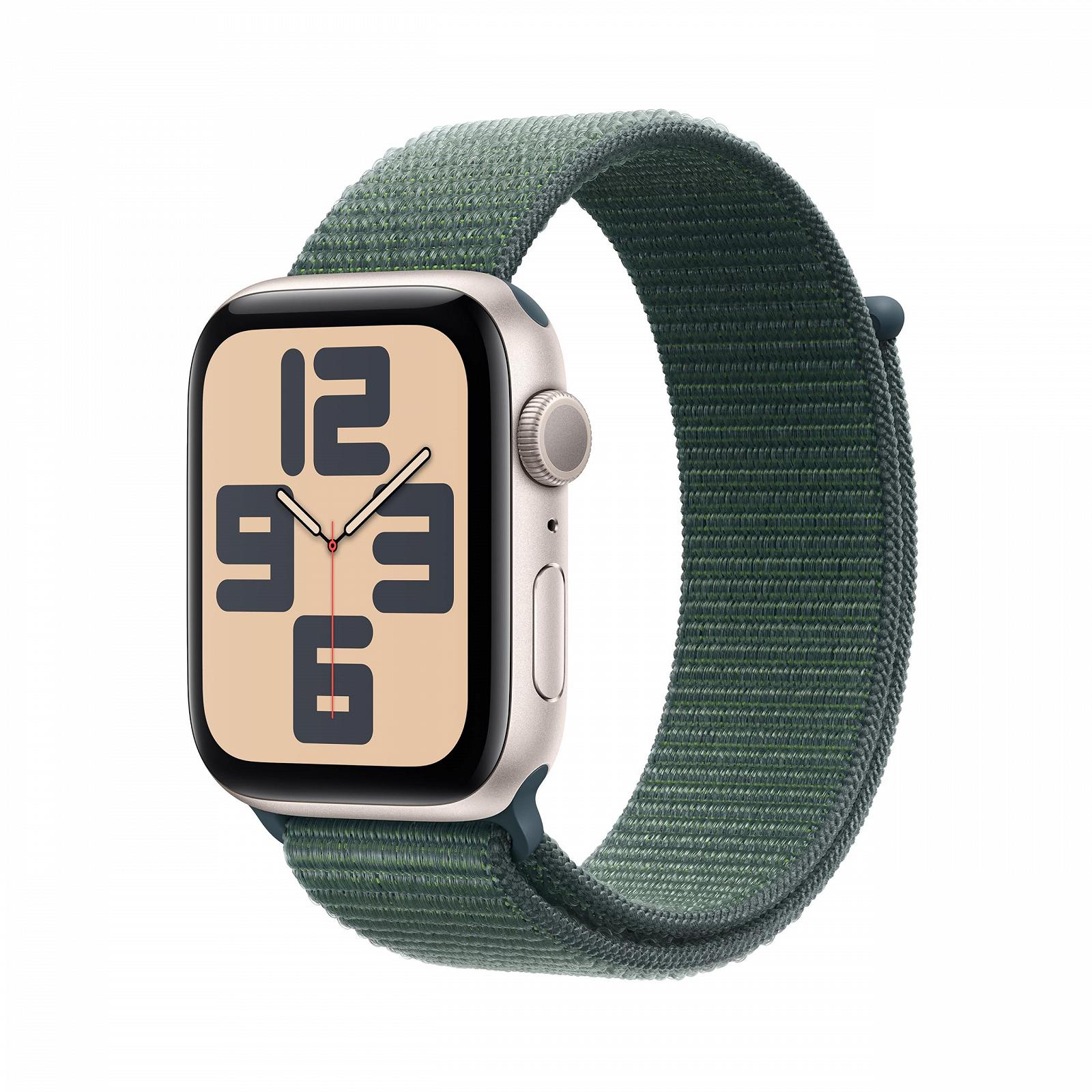 Смарт-годинник Apple Watch SE (2nd Generation) GPS 44mm Алюмінієвий корпус Полярна зірка та спортивний ремінець Морська хвиля, фото №1