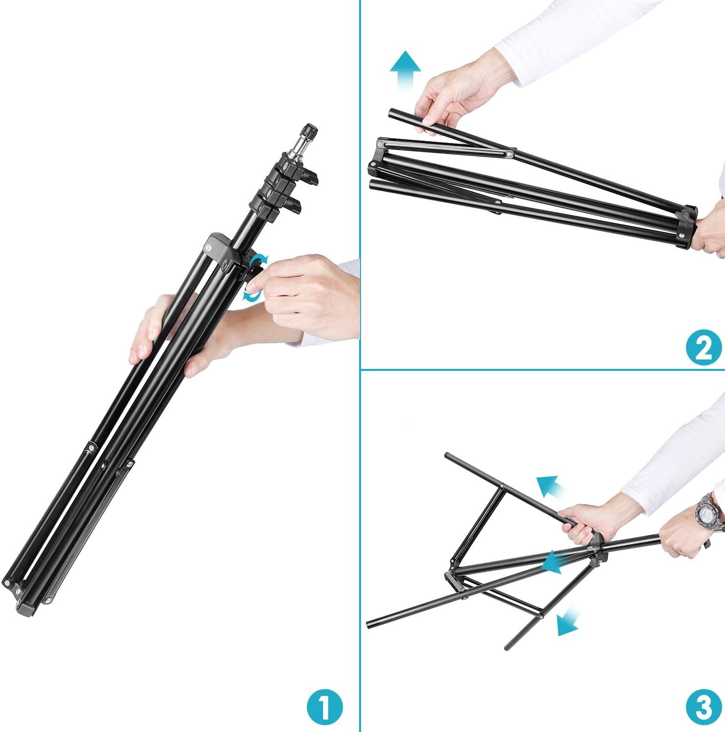 Кільцева LED лампа зі штативом Neewer ‎RL-18 Чорний, фото №6