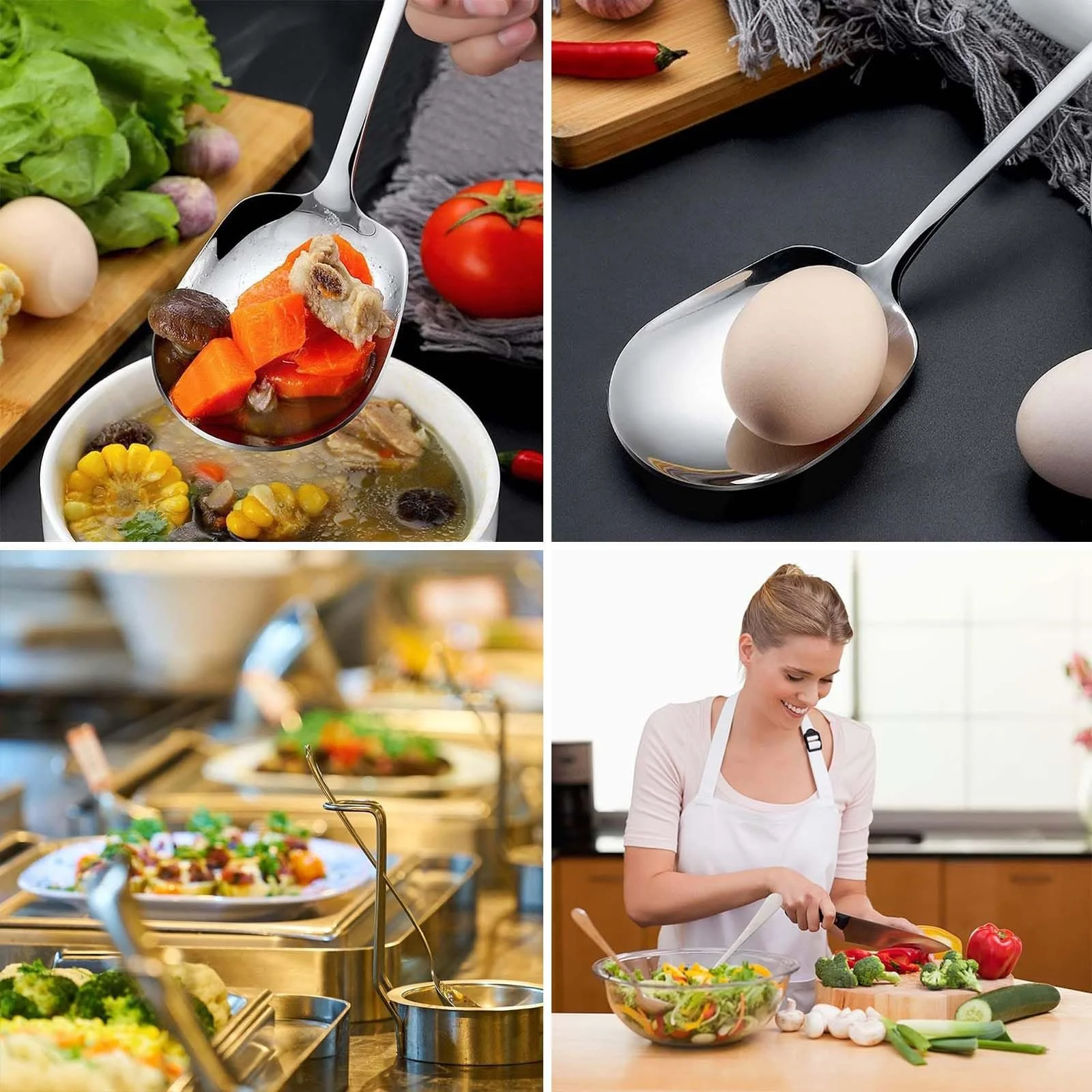 Ложка для сервірування велика, 25 см, нержавіюча сталь, сріблястий, 3 шт, фото №7