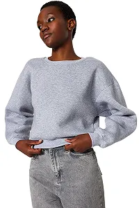 Жіночий світшот TRENDYOL з вишивкою, довгий рукав, звичайний synthetic.ua - Фото 1