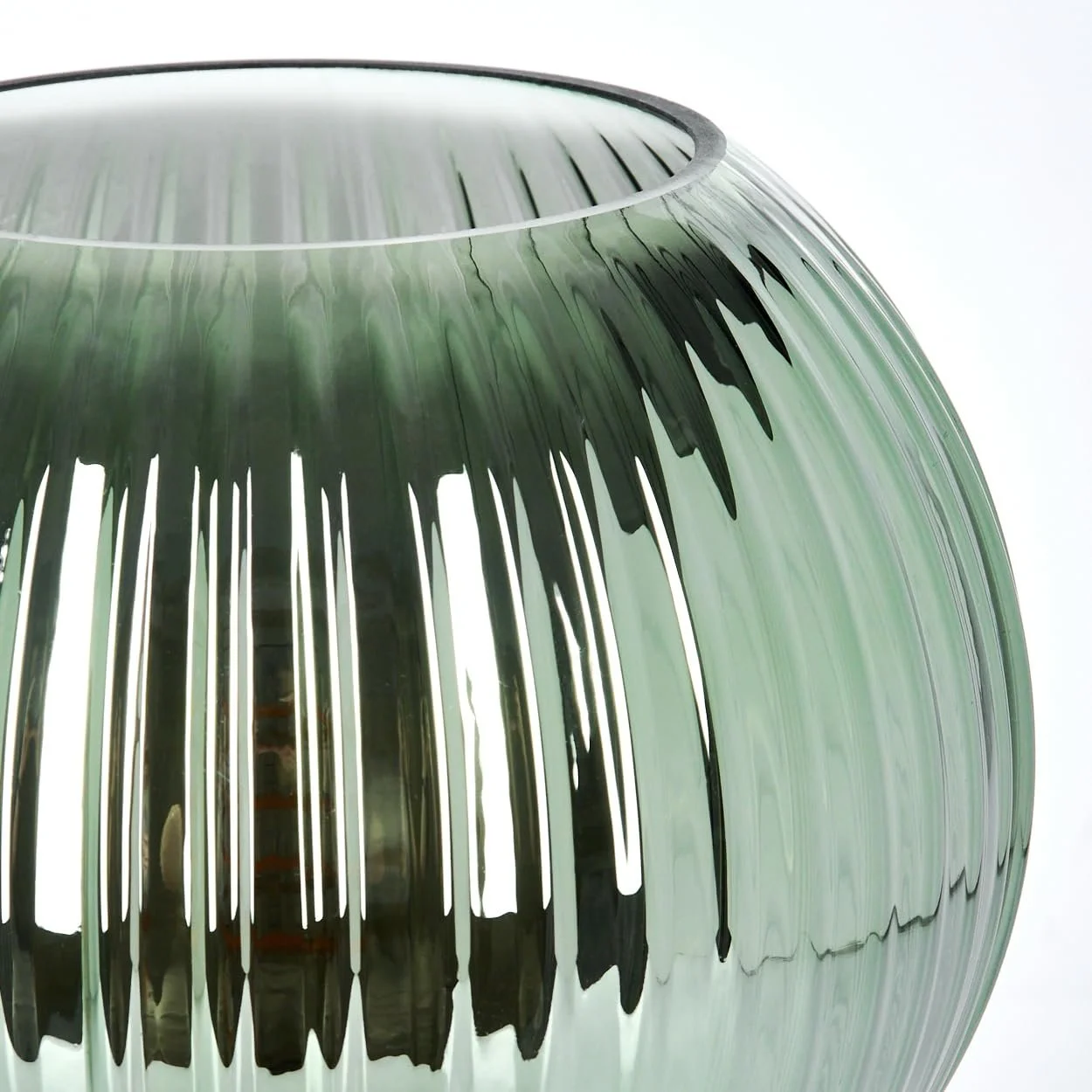 Настільна лампа HOFSTEIN Koyoto метал/рифлене скло Ø 20 см E27 Чорний/Зелений, фото №3