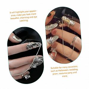 Кільця для нігтів Healeved, хрестики, кристали, регульовані, сплав synthetic.ua - Фото 1