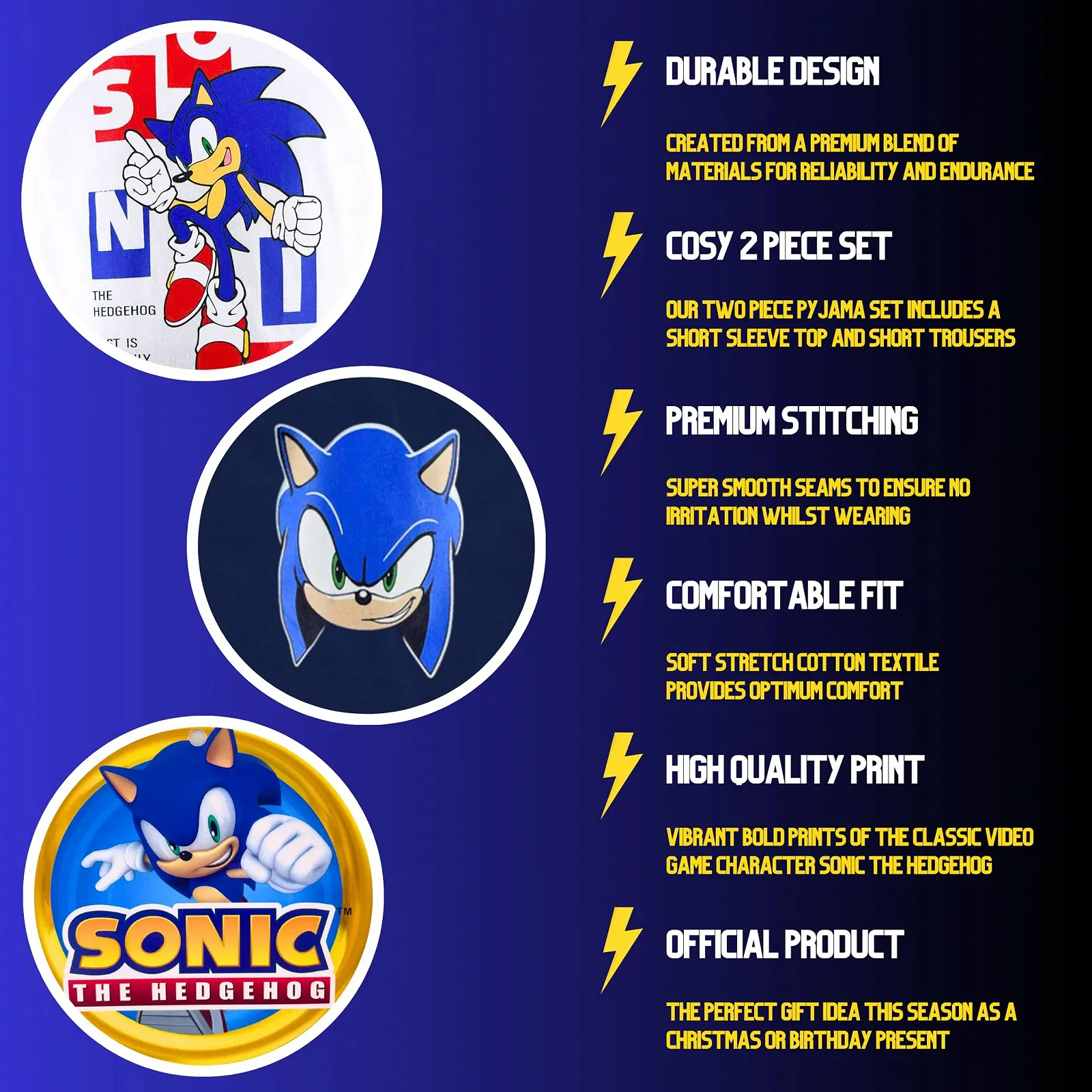 Комплект піжами Sonic The Hedgehog для хлопчиків, фото №5