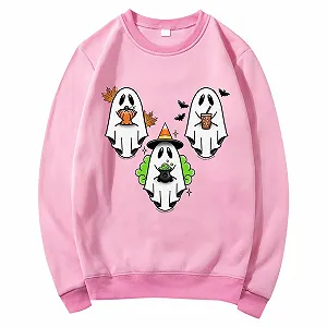 Женский свитшот с принтом на Хэллоуин, с длинными рукавами, повседневный, с тыквой, круглый вырез, для вечеринки, фестиваля, улицы, свадьбы - Фото 1