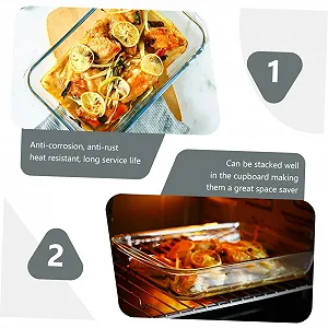 Форма для выпечки Garneck стеклянная термостойкая с двойными ручками для духовки и микроволновой печи synthetic.ua - Фото 1