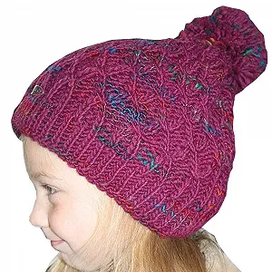 Вязаная зимняя шапка для девочек Maximo Berries с помпоном - Фото 1