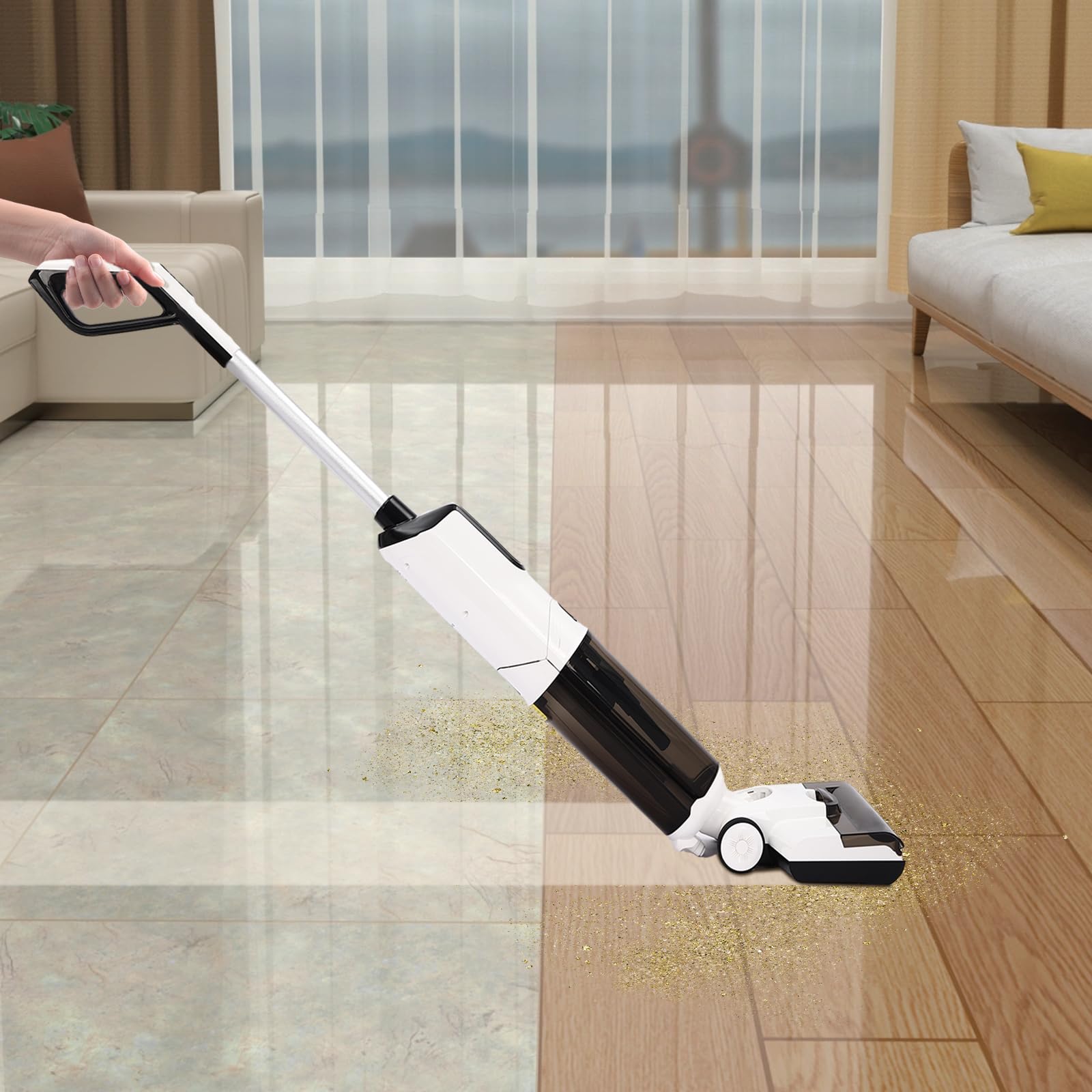 Бездротовий пилосос-вологомийка Kozivmo бездротовий пилосос-вологомийка, щітка для прибирання країв, функція самоочищення, виявлення бруду, LED-дисплей, час роботи до 30-40 хвилин, 3-в-1 пилосос і швабра для твердих підлоги, домашні тварини, фото №2 Бездротовий пилосос-вологомийка Kozivmo бездротовий пилосос-вологомийка, щітка для прибирання країв, функція самоочищення, виявлення бруду, LED-дисплей, час роботи до 30-40 хвилин, 3-в-1 пилосос і швабра для твердих підлоги, домашні тварини, фото №2