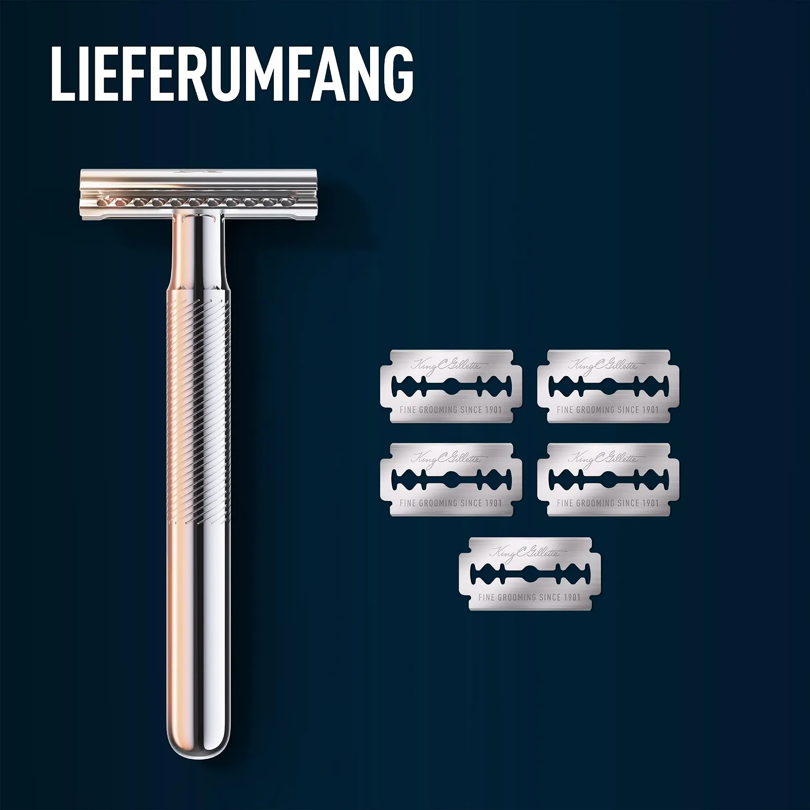 Т-образная бритва King C. Gillette Men's Safety Razor Chrome Plated, фото №6
