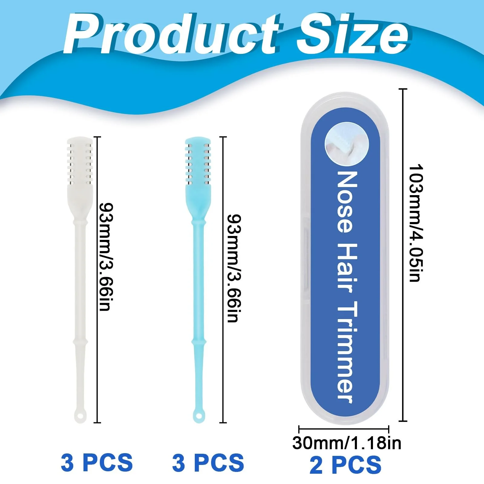 Набір Ножиць для волосся в носі Подвійний Портативний Ручний 360° Обертовий Чорний, фото №2