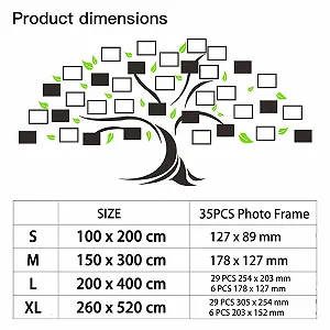 Наклейка на стіну 3D Дерево з 35 фоторамками Акрилова 2 мм synthetic.ua - Фото 1
