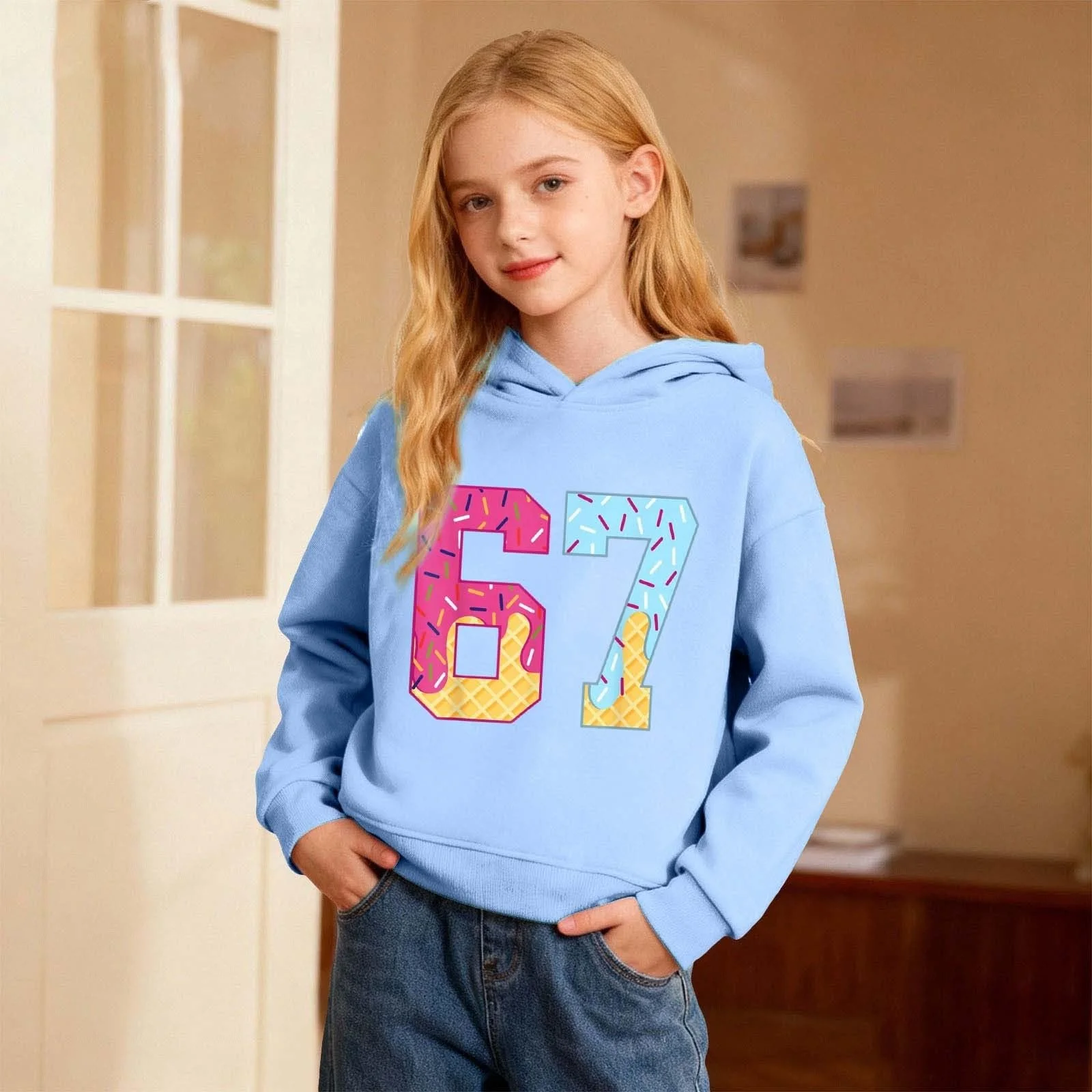 Пуловер Sweatshirt-Winter Kids Sweaters с принтом 67 для девочек, Essentials 152 Hoodie, Kapuzenpullover, 164 Pullover, Weich 134 Kuschelpullover 140 Jumper Trainingsjacke Jungen Fleecepullover 176 Pulli, фото №3