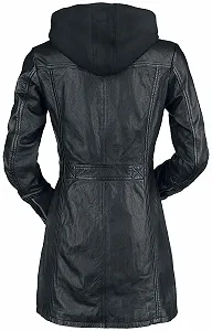 Кожаное пальто Gipsy Seneka LEGV Женское Черный Biker synthetic.ua - Фото 1