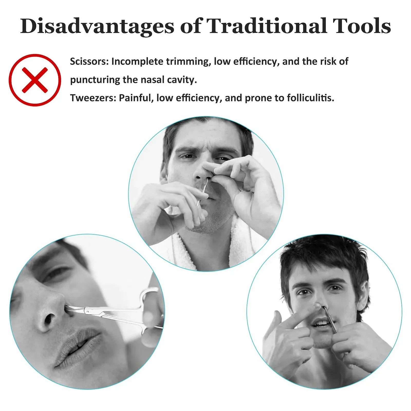 Триммер Pumwoy Портативний Ручний Пак 5 шт. 360° Обертовий Подвійна Голівка 2-в-1 Для носових волосся, фото №3