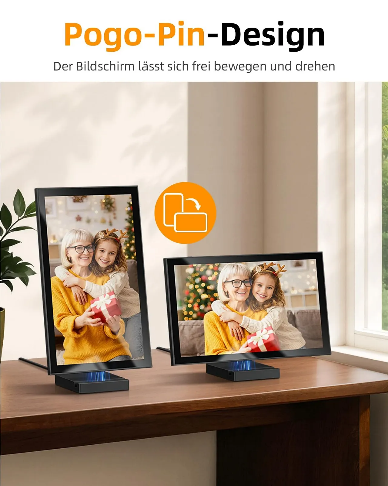 Цифровая фоторамка 10.1 дюйма WiFi 64 GB 1280 x 800 IPS Touch Display, фото №2