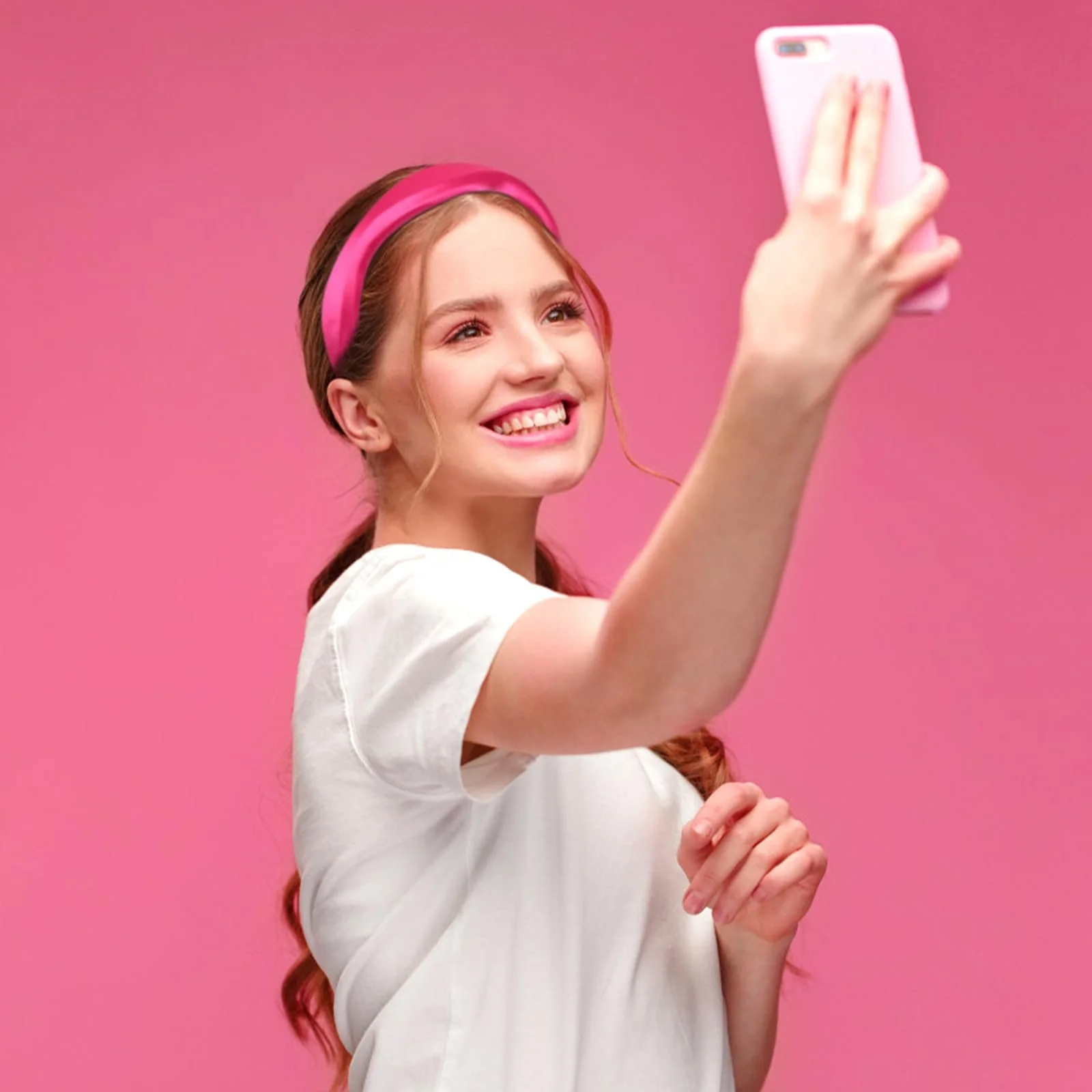 Широка жіноча Обруч на голову Рожева, фото №4 Широка жіноча Обруч на голову Рожева, фото №4