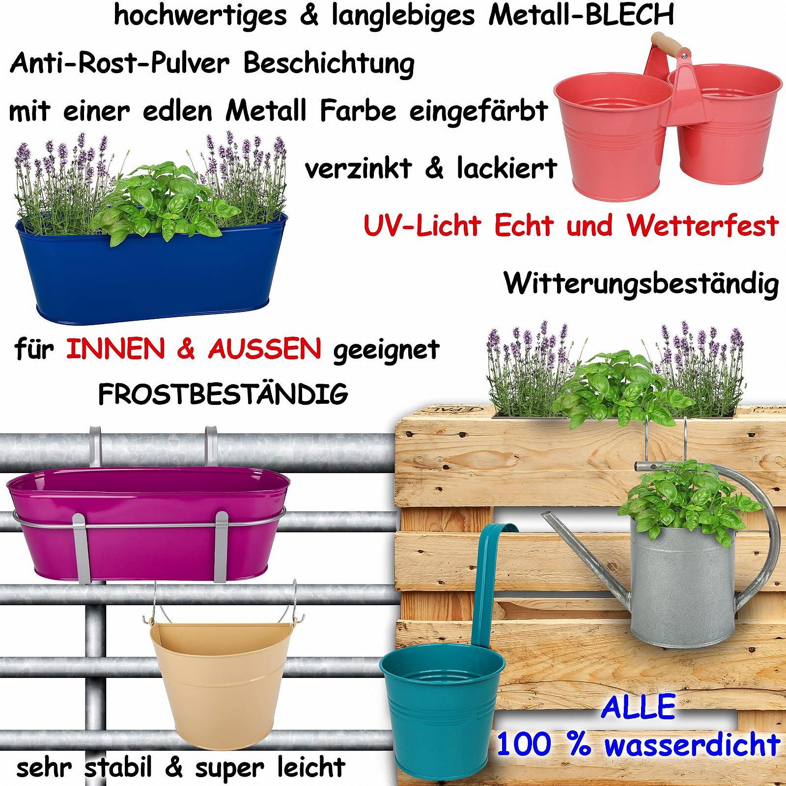 Набір підвісних горщиків 22 см металевий напівкруглий антрацит 5 шт., фото №4 Набір підвісних горщиків 22 см металевий напівкруглий антрацит 5 шт., фото №4