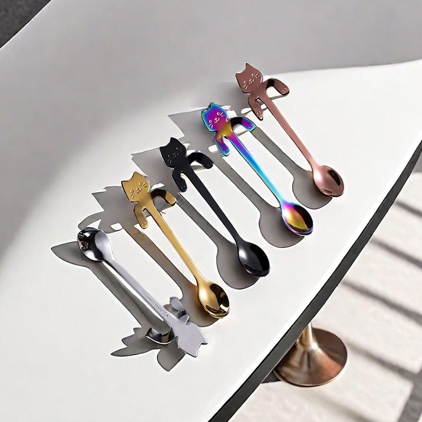 Набір кавових ложок з котиками 5 шт, фото №7