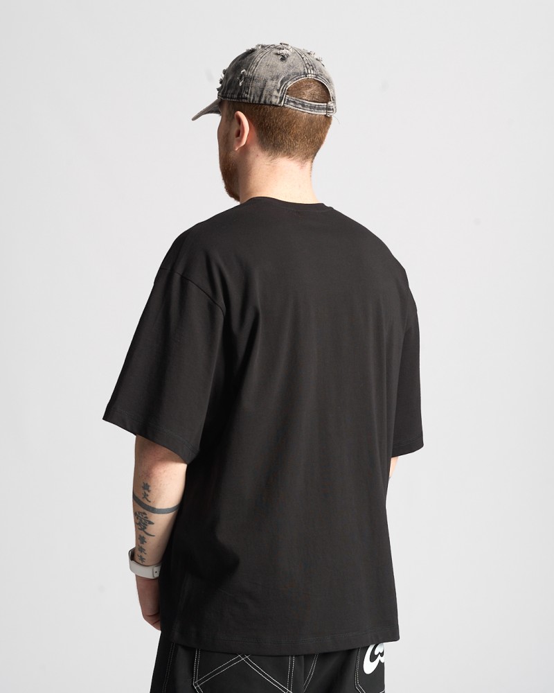 Футболка оверсайз Ogonpushka Flaw чорна, фото №5