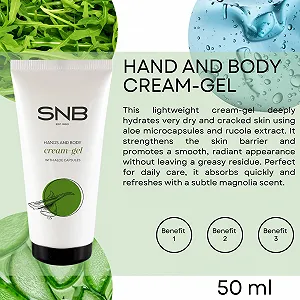 Крем для рук и тела SNB Professional Гель 50 мл с капсулами алоэ и экстрактом руколы synthetic.ua - Фото 1